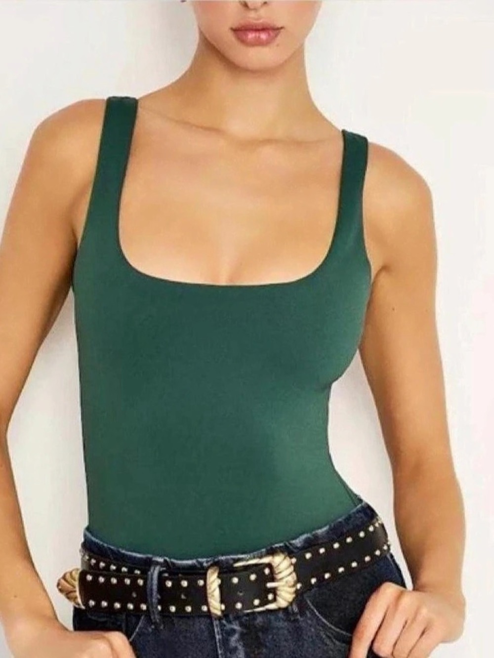 Good American Garibaldi Bodysuit Green Bodysuit Size Medium